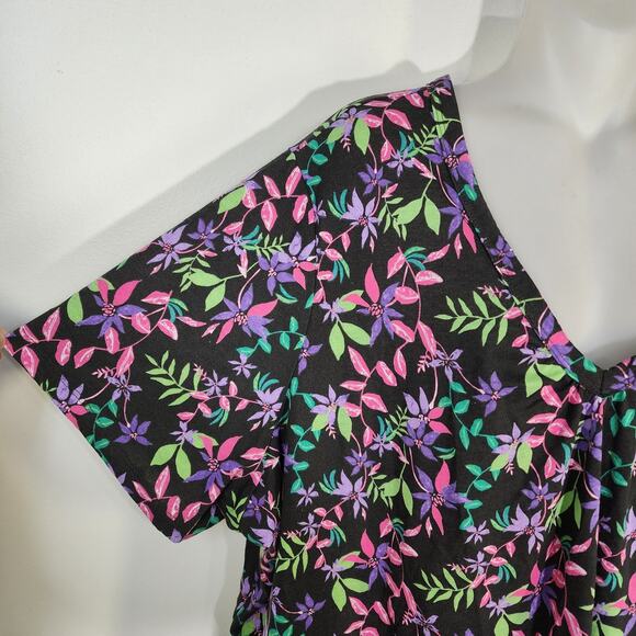 Woman Within T Shirt Women 3X Perfect Floral Printed Short Sleeve Boatneck Tunic - Picture 6 of 9